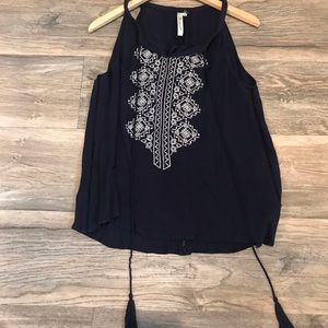 Tank top - navy with white